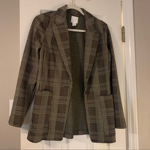 Brown Tan Plaid Blazer